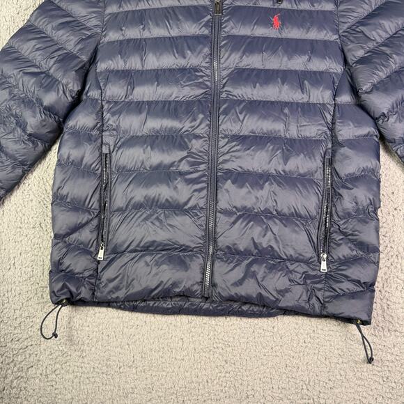 Polo Ralph Lauren Colden Packable Hooded Jacket Mens M Collection Navy Puffer - Picture 3 of 11